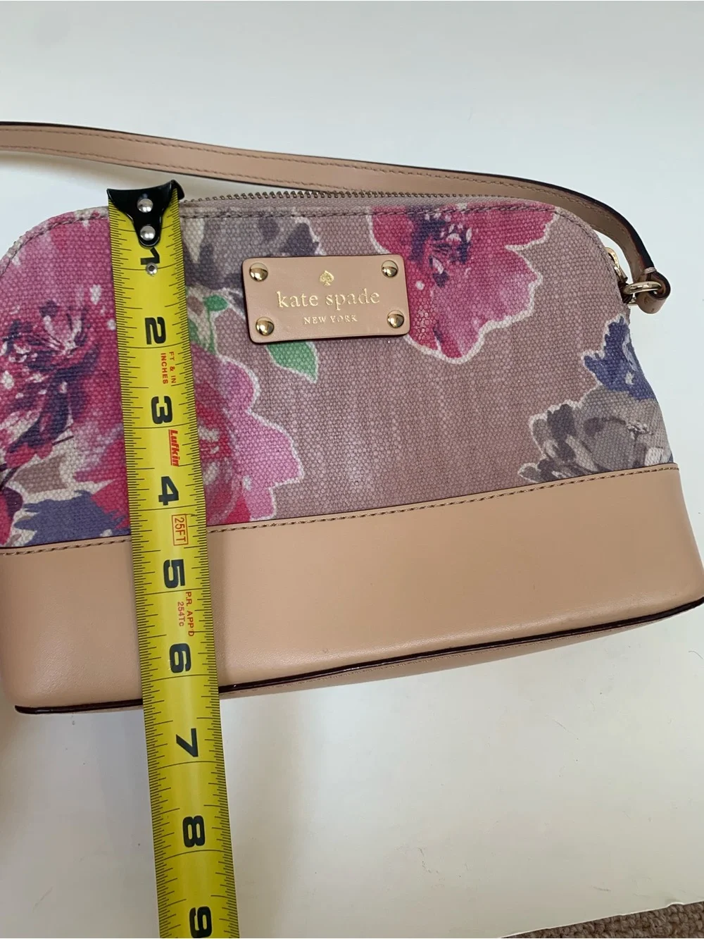 kate spade Wellesley Floral Hanna Crossbody Bag Purse Tan